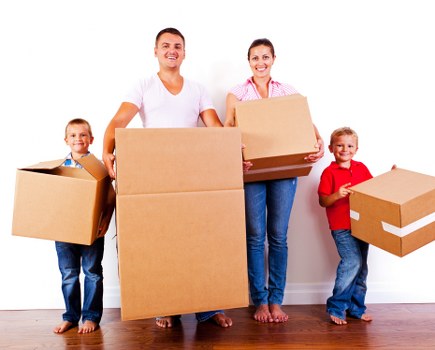 Packing materials such as bubble wrap and tape for fragile items