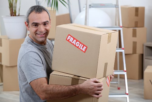 Student removals in Havering with packed boxes ready for transport