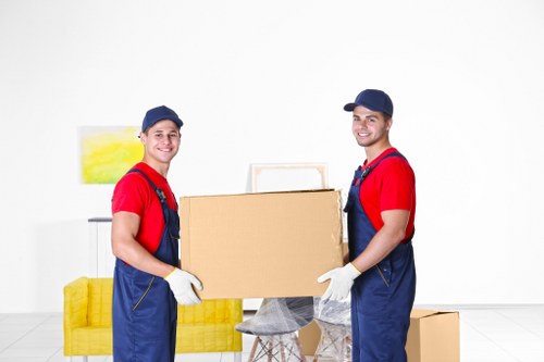 Professional house removalists loading boxes in Havering