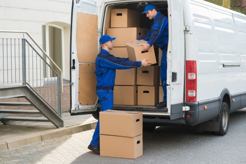 Packing and loading furniture from a family house