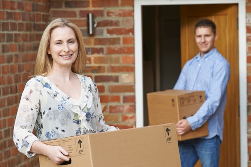 Prepared moving boxes ready for removal services in Havering
