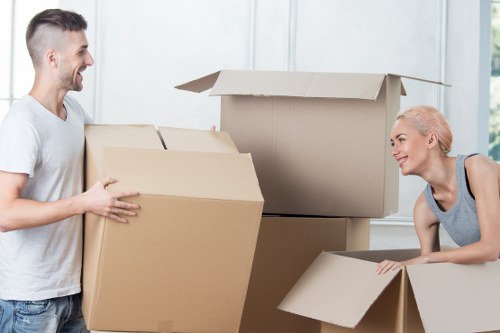 Packed student items and storage options for removals in Havering