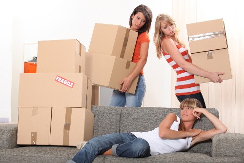 Preparing boxes and furniture for a house move in Havering