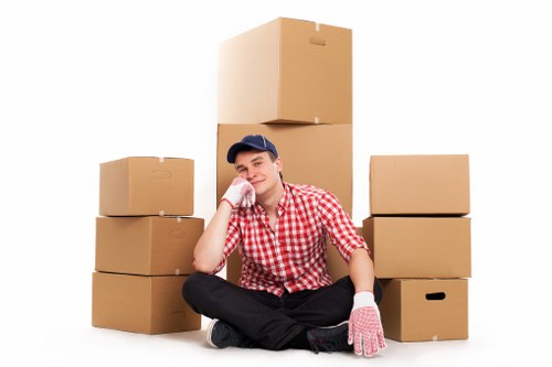 Packed moving boxes ready for Havering relocation